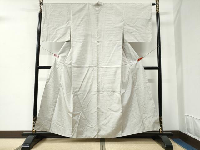 平和屋着物●本場大島紬 白大島 80亀甲 霞文 正絹 逸品 CABC6811yc