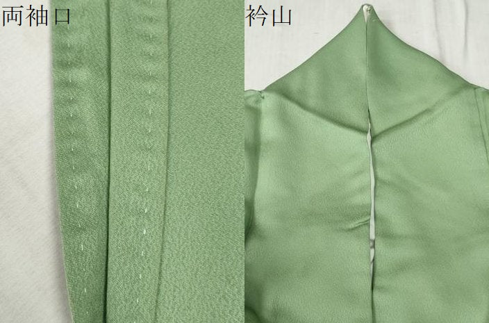 平和屋着物●豪華振袖 色無地 裏葉柳色 正絹 逸品 CABC6833yc