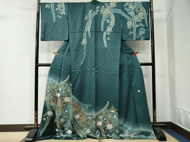 平和屋着物●訪問着 作家物 辻が花 絞り 金彩 ロング丈 正絹 逸品 CABC6843yc
