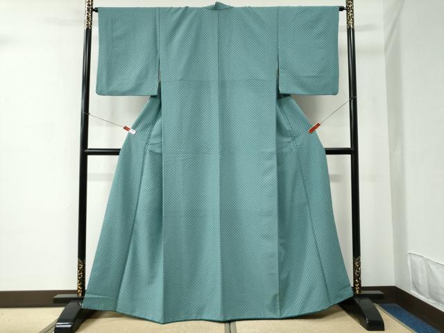 平和屋着物●小紋 市松文様 洗える着物 CABC6848yc