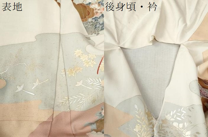 平和屋着物●豪華振袖 貝桶牡丹吉祥花文 金銀彩 仮絵羽 逸品 未使用 CABC6867yc