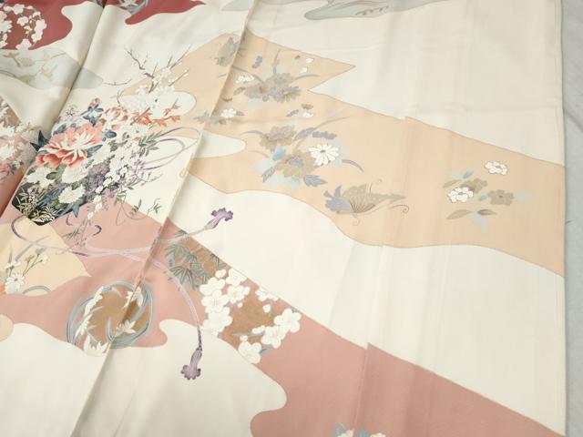 平和屋着物●豪華振袖 貝桶牡丹吉祥花文 金銀彩 仮絵羽 逸品 未使用 CABC6867yc