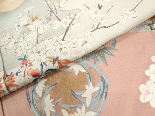 平和屋着物●豪華振袖 貝桶牡丹吉祥花文 金銀彩 仮絵羽 逸品 未使用 CABC6867yc