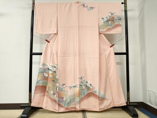 平和屋着物●訪問着 友禅 枝花文 暈し染め 金彩 正絹 逸品 未使用 CABC6879yc