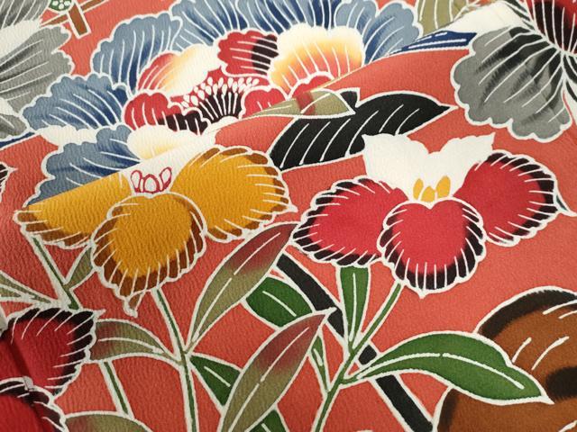 平和屋着物●豪華振袖 型染め 御所解花鳥文 正絹 逸品 CABC6913yc