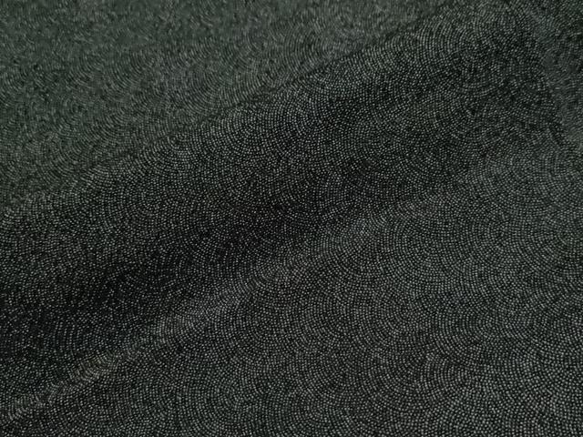 平和屋着物●小紋師 鈴木秋治 江戸小紋 鮫小紋柄 黒地 反端付き 正絹 逸品 CABC6927yc