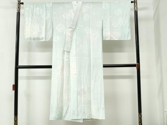 平和屋着物●長襦袢 無双仕立て 折り鶴草花丸地紋 暈し染め 正絹 逸品 CABC6932yc