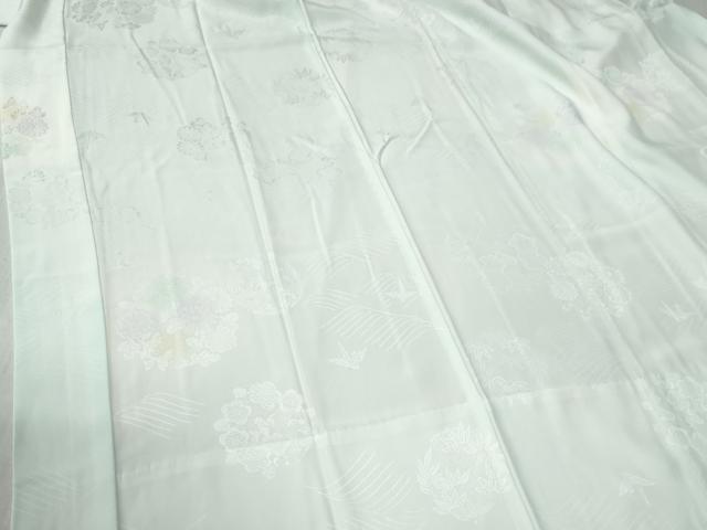 平和屋着物●長襦袢 無双仕立て 折り鶴草花丸地紋 暈し染め 正絹 逸品 CABC6932yc