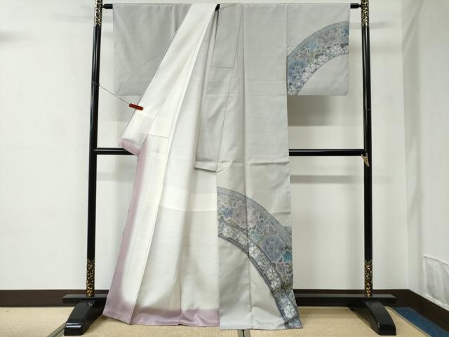 平和屋着物●訪問着 本場染大島紬 絞り 橘花文 正絹 逸品 CABC6939yc