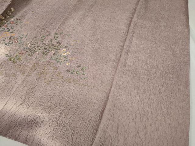 平和屋着物●訪問着 流水花蝶文 暈し染め 金彩 正絹 逸品 CABC6966yc