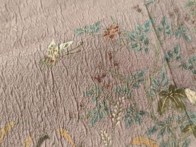 平和屋着物●訪問着 流水花蝶文 暈し染め 金彩 正絹 逸品 CABC6966yc