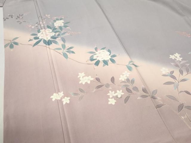 平和屋着物●訪問着 友禅 枝花文 暈し染め 正絹 逸品 CABC6974yc