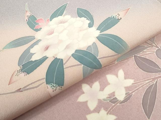 平和屋着物●訪問着 友禅 枝花文 暈し染め 正絹 逸品 CABC6974yc