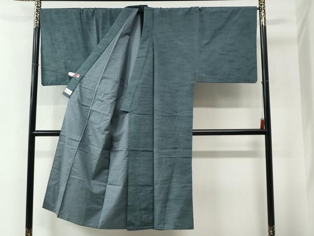 平和屋着物●男性 紬 アンサンブル 色無地 藍色 やまと誂製 キングサイズ 正絹 逸品 CABC6976yc