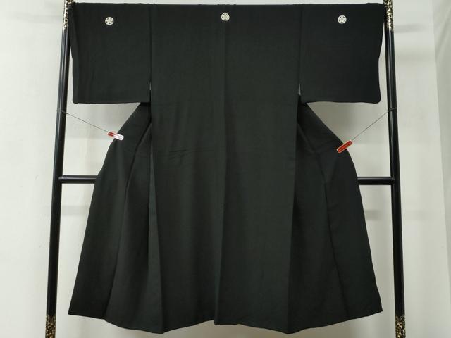 平和屋着物●男性 黒紋付 正絹 逸品 CABC6989yc
