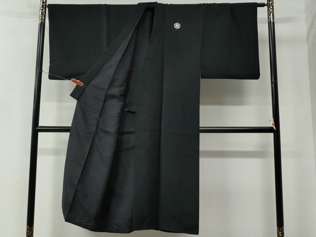 平和屋着物●男性 黒紋付 正絹 逸品 CABC6990yc