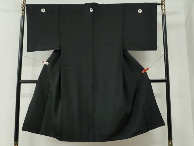 平和屋着物●男性 黒紋付 正絹 逸品 CABC6992yc