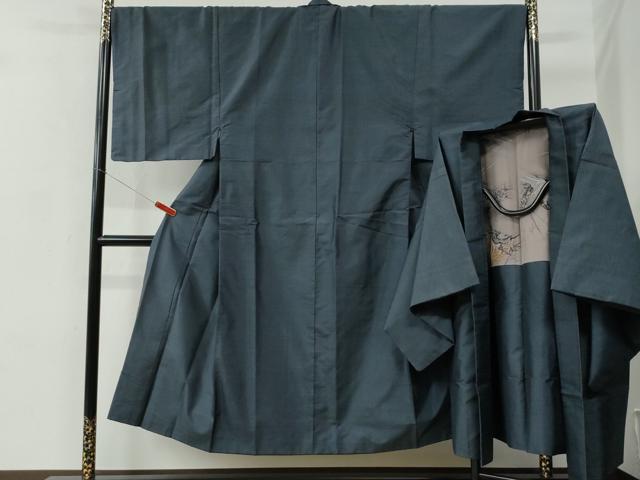 平和屋着物●男性 本場大島紬 アンサンブル 100亀甲 総詰め 羽裏:虎 正絹 逸品 CABC6998yc