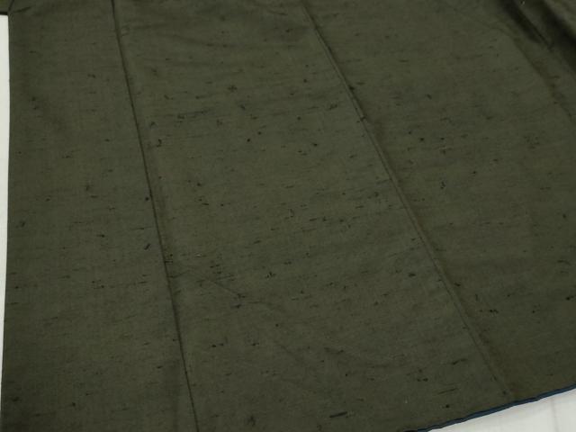平和屋着物●男性 紬 アンサンブル 色無地 千歳茶色 正絹 逸品 CABC7013yc