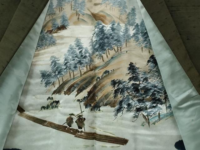 平和屋着物●男性 紬 アンサンブル 色無地 千歳茶色 正絹 逸品 CABC7013yc