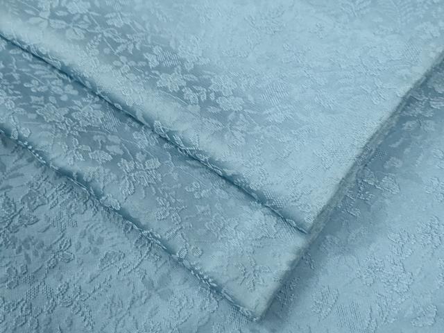 平和屋着物●上質な色無地 草花地紋 浅縹色 さが美扱い ロング丈 正絹 逸品 CABC7035yc