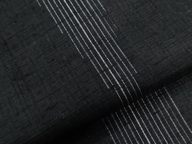 平和屋着物▼上質な紬 霞文 黒地 正絹 逸品 CABC7088yc