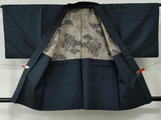 平和屋着物●男性 本場大島紬 アンサンブル 格子 正絹 逸品 CABC7094yc