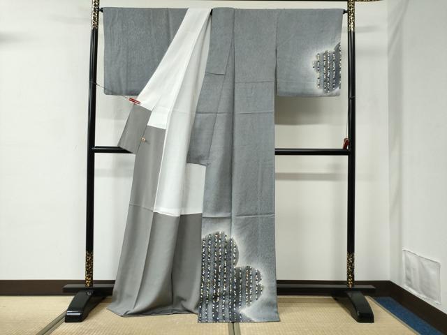 平和屋着物●染色作家 林淳一 訪問着 刺繍 舞桜文 暈し染め 金彩 さが美扱い 正絹 逸品 CABC7100yc