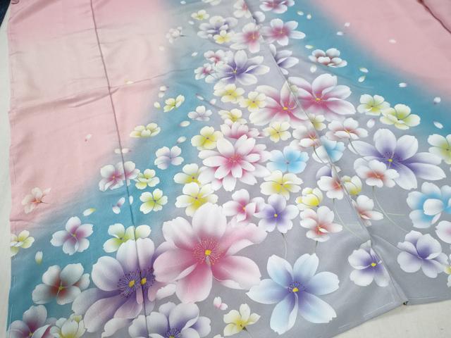 平和屋着物●豪華振袖 舞花文 暈し染め 金彩 仮絵羽 逸品 未使用 CABC7142yc