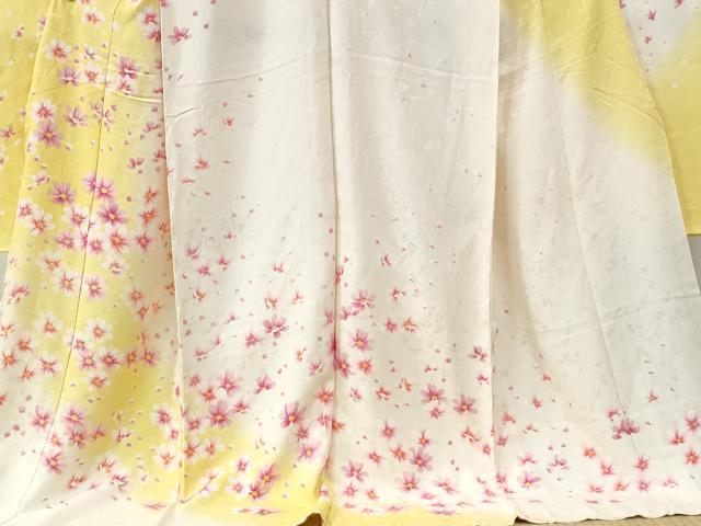 平和屋着物●豪華振袖 京友禅 舞花文 暈し染め 仮絵羽 逸品 未使用 CABC7147yc