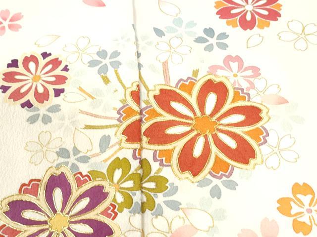 平和屋着物●豪華振袖 舞桜文 金彩 仮絵羽 逸品 未使用 CABC7149yc