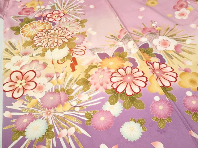 平和屋着物●豪華振袖 駒刺繍 菊花文 暈し染め 金彩 仮絵羽 逸品 未使用 CABC7151yc