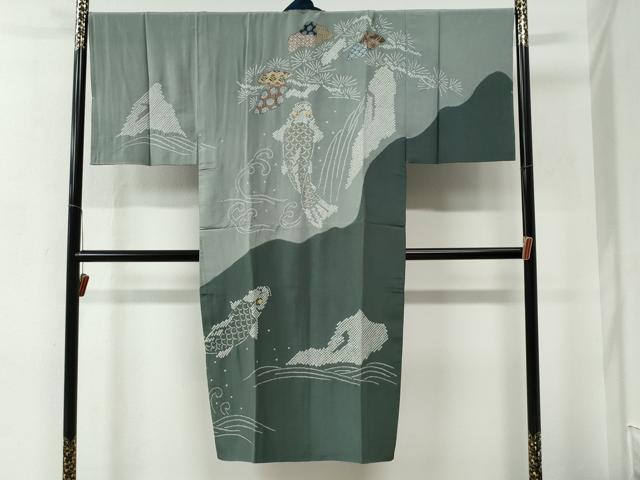 平和屋着物●男性 本場大島紬 アンサンブル・長襦袢セット 160亀甲 総詰め 正絹 逸品 CABC7158yc