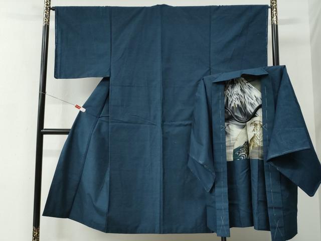 平和屋着物●男性 紬 アンサンブル 霞文 羽裏:龍・虎 正絹 逸品 未使用 CABC7163yc
