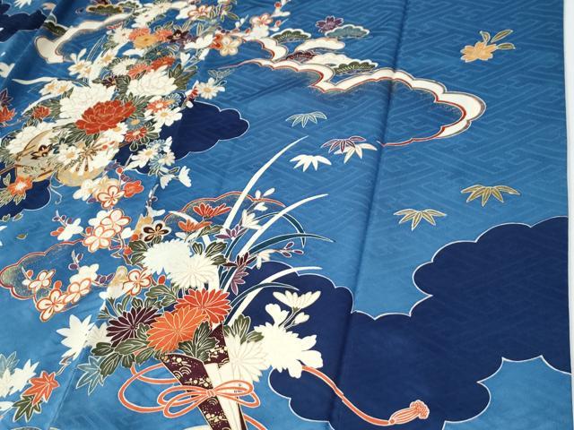 平和屋着物●豪華振袖 雲取り牡丹花車文 金彩 正絹 逸品 CABC7167yc