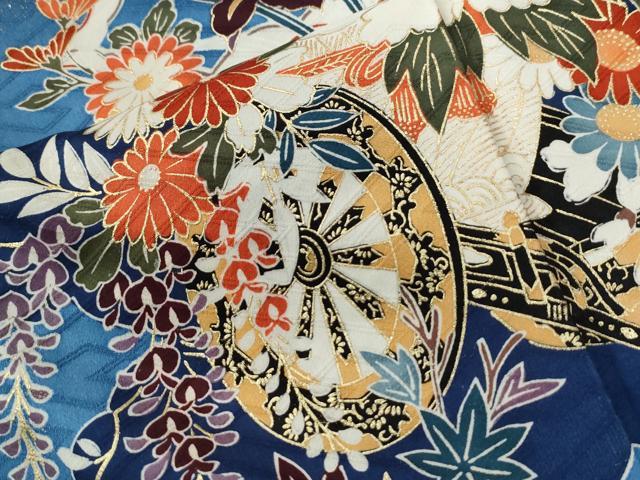 平和屋着物●豪華振袖 雲取り牡丹花車文 金彩 正絹 逸品 CABC7167yc