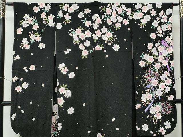 平和屋着物●世界的ファッションデザイナー 山本寛斎 kansaiブランド 振袖 舞桜 ラメ糸 銀通し地 京都きもの友禅扱い 正絹 逸品 CABC7173yc