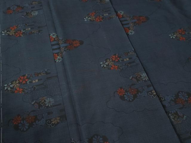 平和屋着物●本場大島紬 9マルキ 雲取りエ霞雲取り花唐草文 正絹 逸品 未使用 CABC7177yc