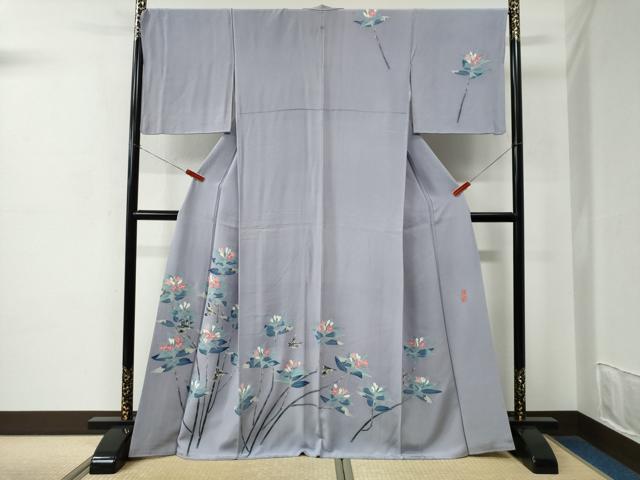 平和屋着物●本加賀友禅作家 百貫華峰 訪問着 花鳥文 暈し染め 正絹 逸品 CABC7180yc