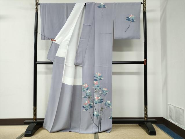 平和屋着物●本加賀友禅作家 百貫華峰 訪問着 花鳥文 暈し染め 正絹 逸品 CABC7180yc