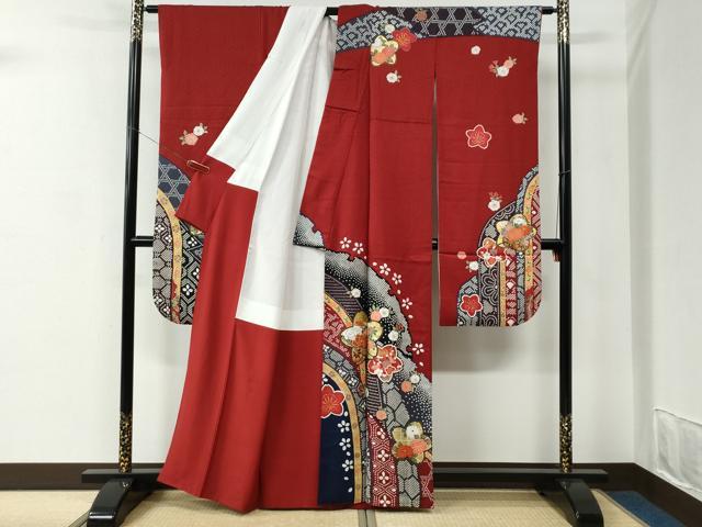 平和屋着物●豪華振袖 雪輪舞桜花車文 金彩 正絹 逸品 CABC7181yc