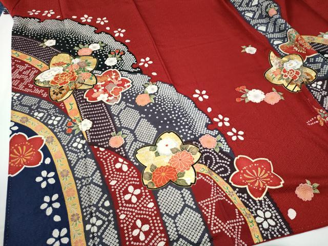 平和屋着物●豪華振袖 雪輪舞桜花車文 金彩 正絹 逸品 CABC7181yc