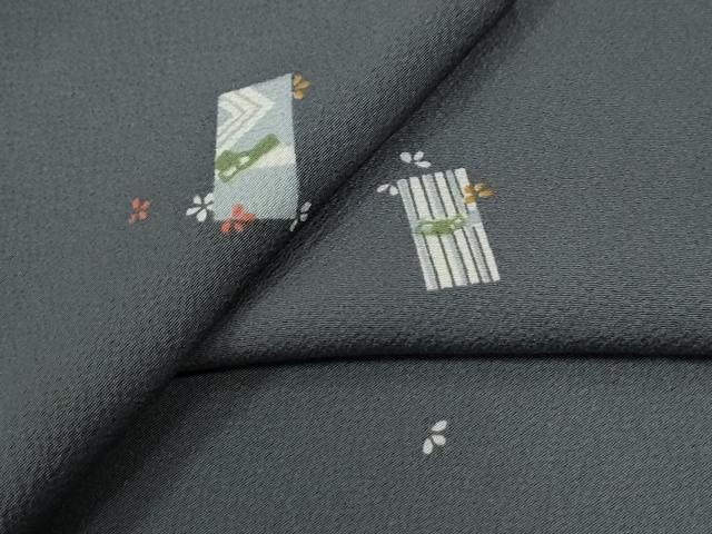 平和屋着物●上質な小紋　短冊舞花文　正絹　逸品　CABC7188yc 平和屋着物○上質な小紋 短冊舞花文 正絹 逸品 CABC7188yc