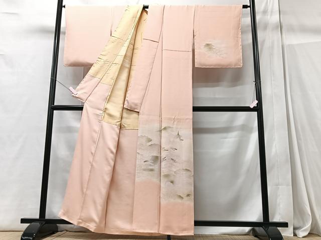 平和屋着物■訪問着 地紋起こし 風景文 暈し染め 正絹 逸品 CABC7476xe