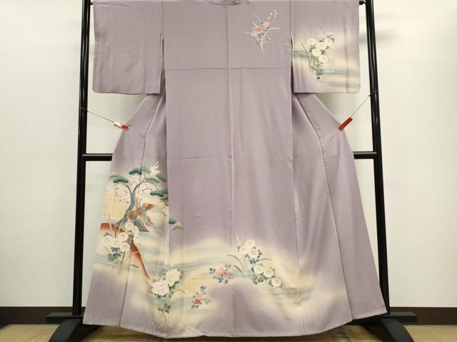 平和屋着物■訪問着 尾長鳥花末文 暈し染め 正絹 逸品 CABC7722ou