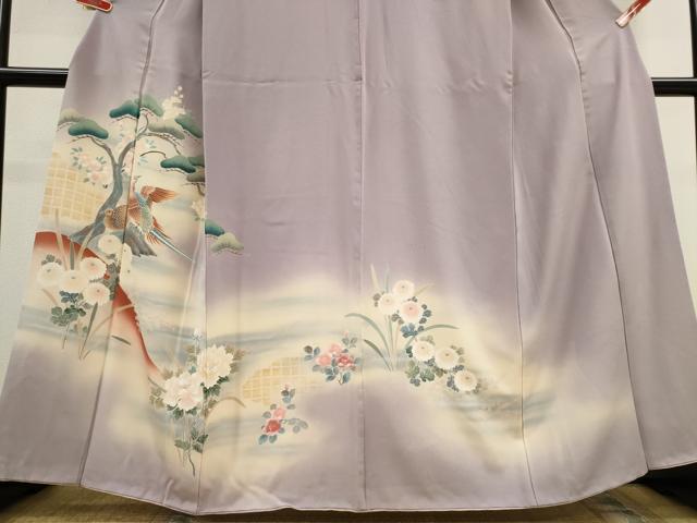 平和屋着物■訪問着 尾長鳥花末文 暈し染め 正絹 逸品 CABC7722ou