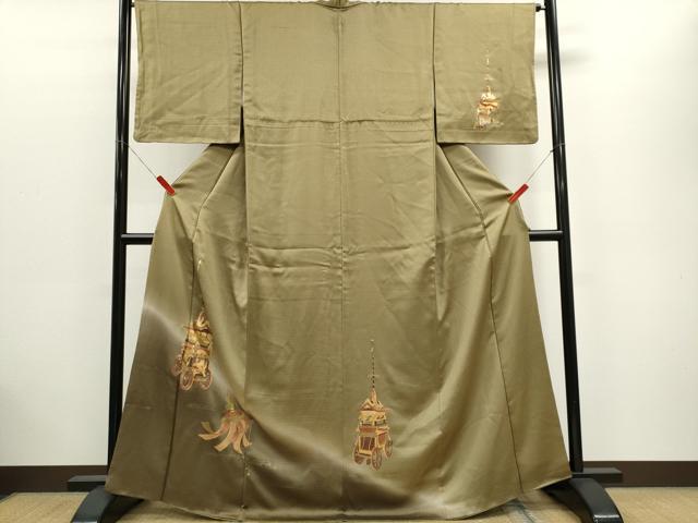 平和屋着物■訪問着 御所車文 暈し染め 金銀彩 正絹 逸品 CABC7833ou