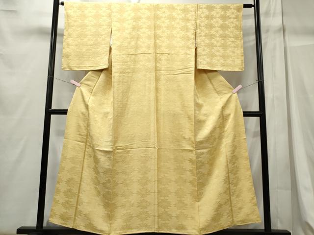 平和屋着物■上質な色無地 舞花地紋 蒸栗色 正絹 逸品 CABC7891ou