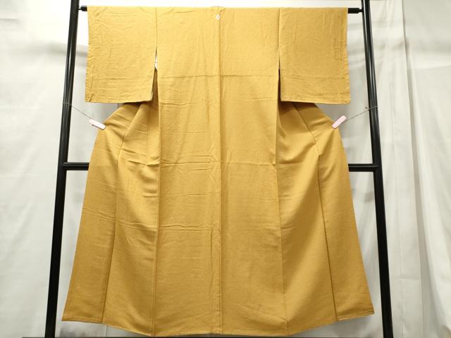 平和屋着物■上質な色無地 山吹色 正絹 逸品 未使用 CABC7892ou