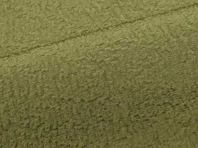 平和屋着物■上質な色無地 黄海松茶色 正絹 逸品 CABC7893ou
